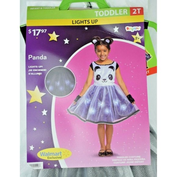 Disguise 4 Piece Light Up Panda Toddler Costume 2T New (Halloween/Dress Up) - Picture 4 of 6